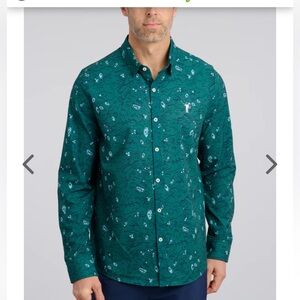 William Murray Golf Teal Green 25,000 Bulbs Long-Sleeve Button-Down Shirt